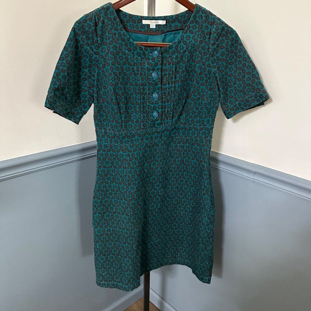 Boden Corduroy Print Short Sleeve Dress Size 8 Regular